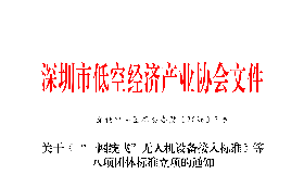 关于《”一网统飞”无人机设备接入标准》等八项团体标准立项的通知
